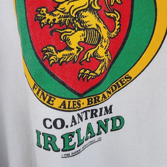 Vintage 80s O'Neal's Fine Ales Ireland Sweatshirt White Size L Made In USA - Picture 11 of 16